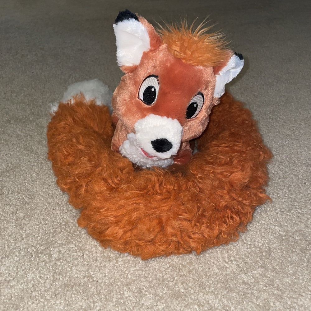 Disney‎ The Fox and the Hound Tod Plush Stuffed Animal Long Bushy Tail Fox Toy